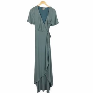 NEW Show me Your Mumu sage green Sophia Wrap Dress